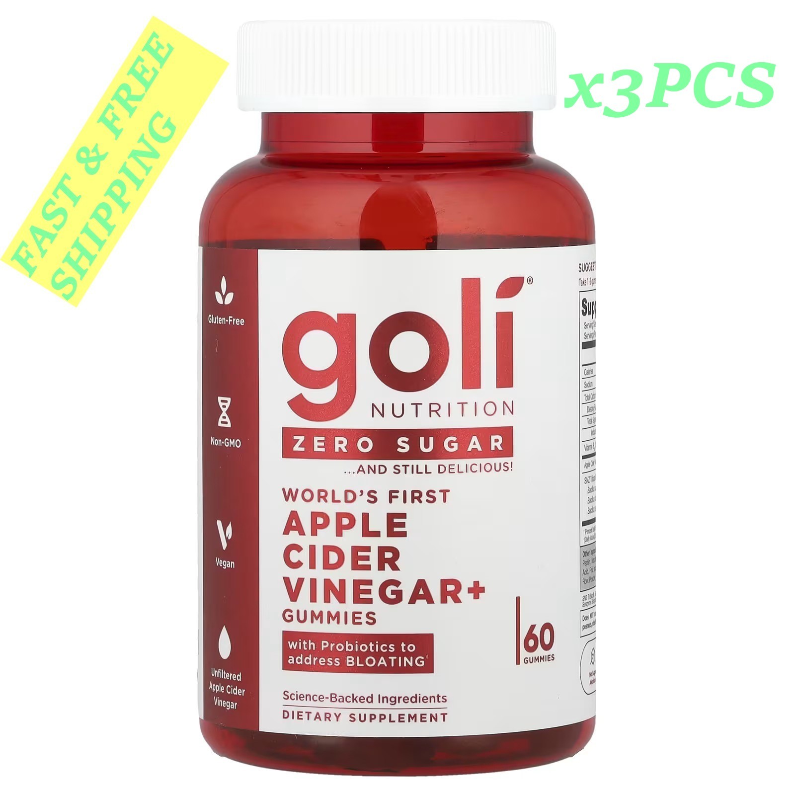 NEW LUXRY Goli Nutrition, World’s First Apple Cider Vinegar+ Gummies , 60Gummies