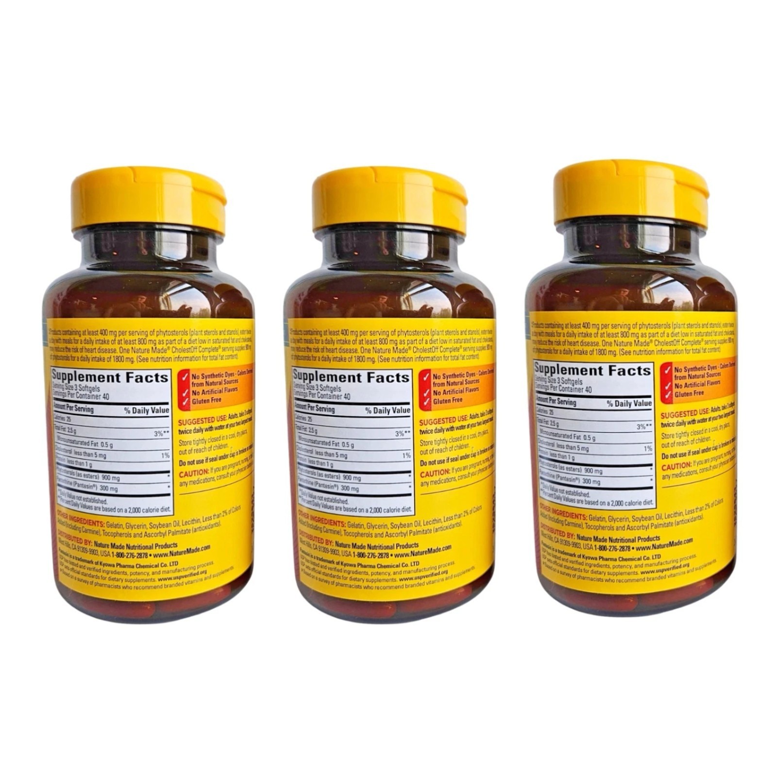 Nature Made CholestOff Complete 120 Count Heart Health Supplement 02/26 Lot o 3