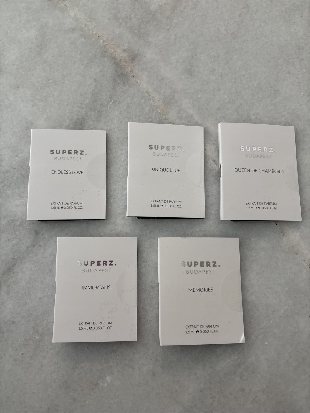Superz Budapest 5 SAMPLES Extrait De Parfum 1.5 ML 0.050 FL OZ