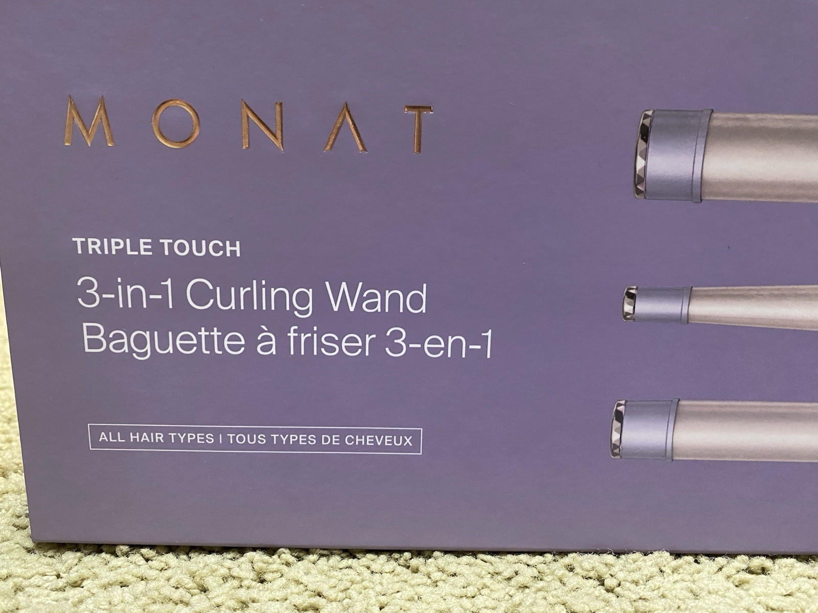 NEW IN BOX Monat 3 in 1 Curling Iron with BONUS Monat branded Silicone Sleeve