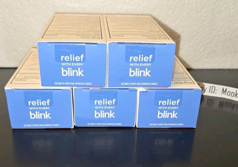 EXP 03/2026+! 5 Box Lot BLINK Gel Tears MODERATE SEVERE Eye Drops 0.34 OZ 10mL
