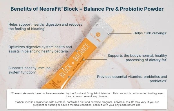 NeoraFit Block Balance Pre Probiotic Powder Lemon 30 Packets NIB🔥US Seller🔥