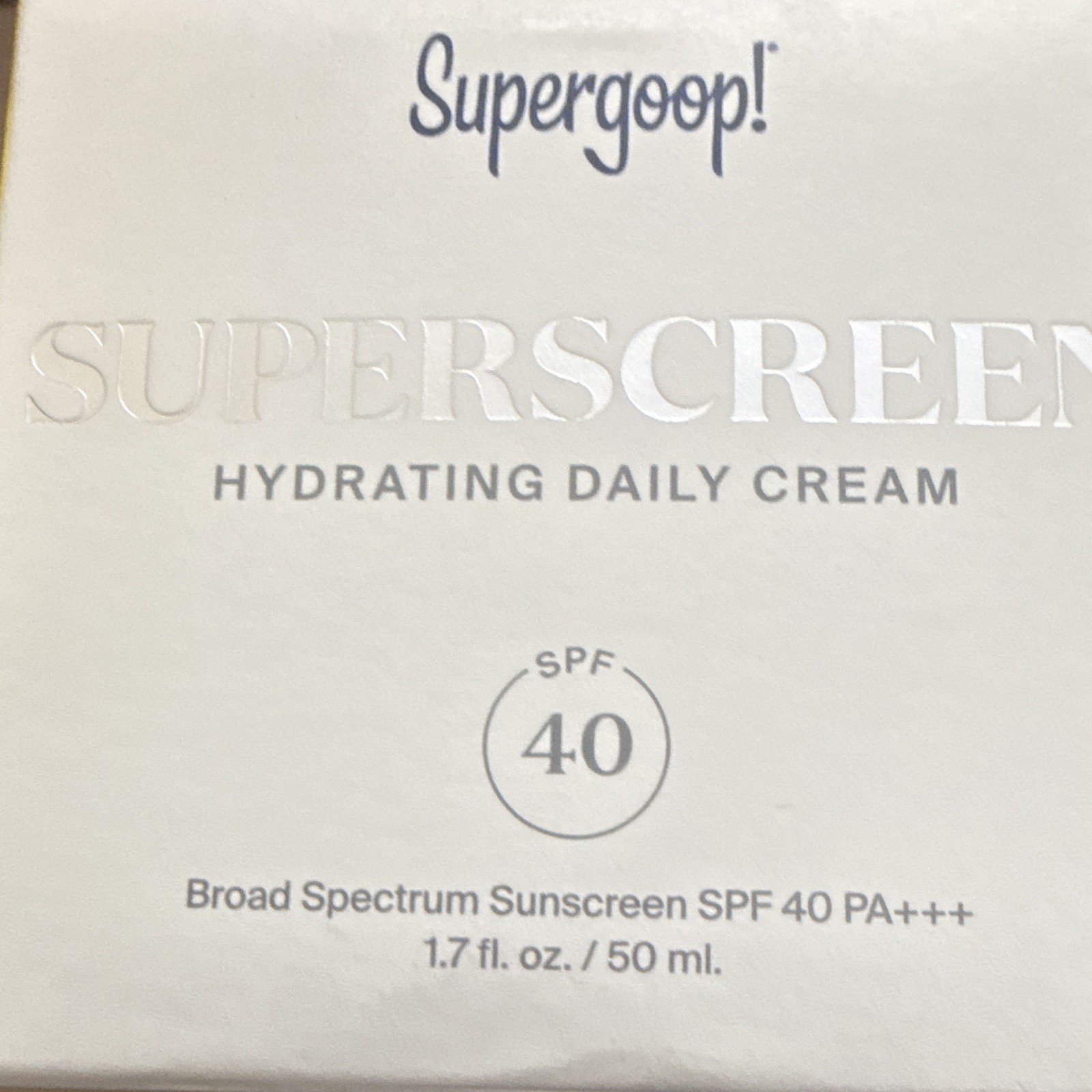 Supergoop! Superscreen Hydrating Face Cream SPF 40 PA+++ 1.7 oz EXP 02/27