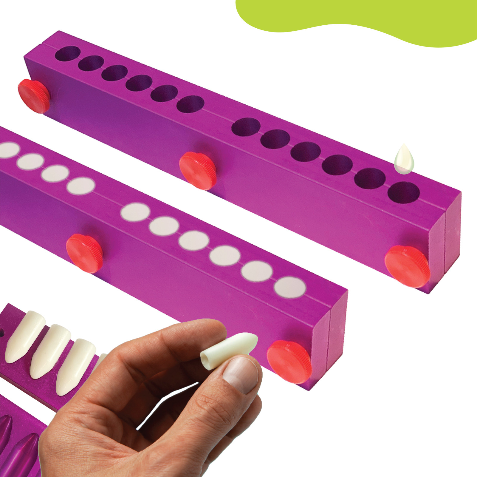 Suppository Mold – 12 Suppositories per unit – Anodized Aluminum