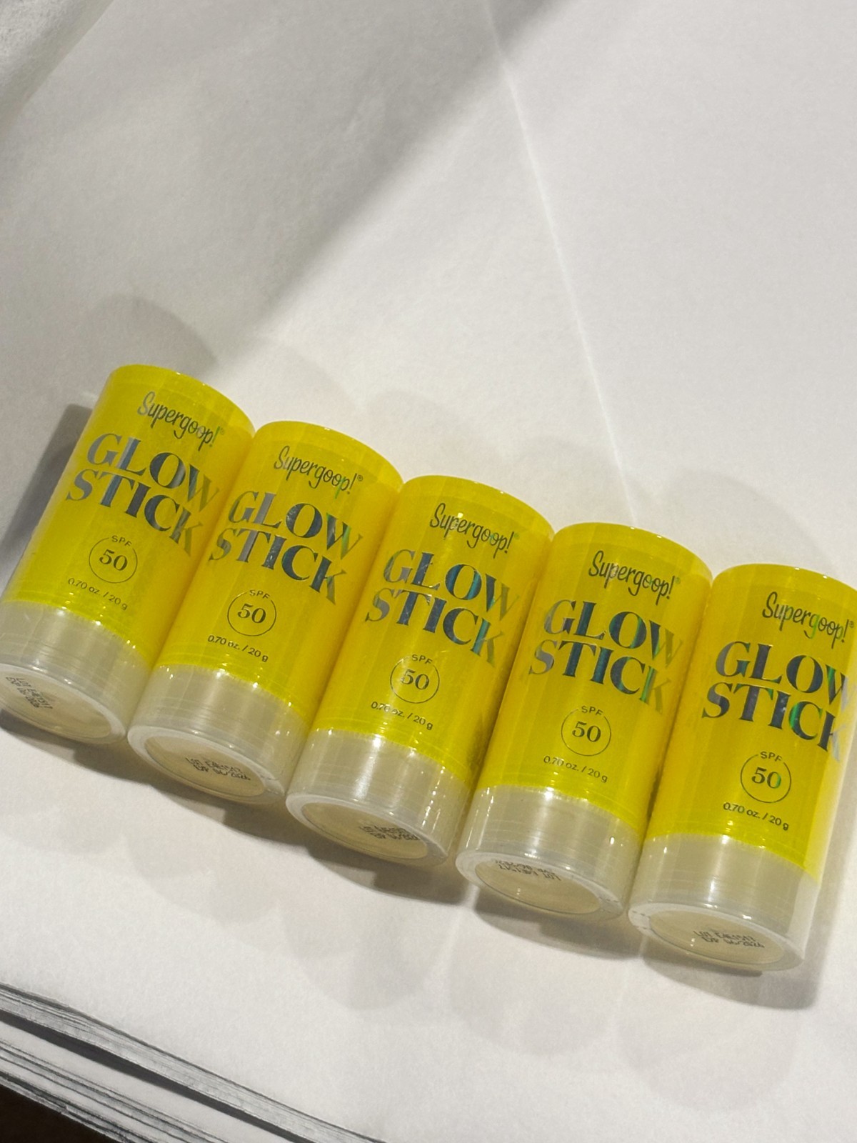 Supergoop! Glow Stick Sunscreen SPF 50 0.70 oz New &sealed Exp-06/2026 (5pieces)