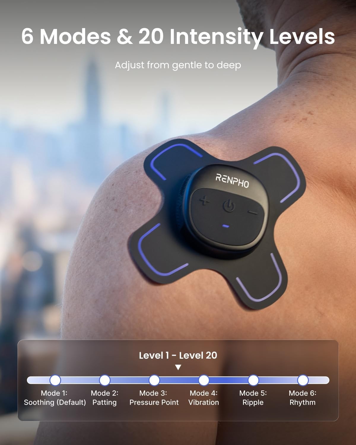 RENPHO Wireless Tens Unit Muscle Therapy Pain Relief Stimulator Machine Massager
