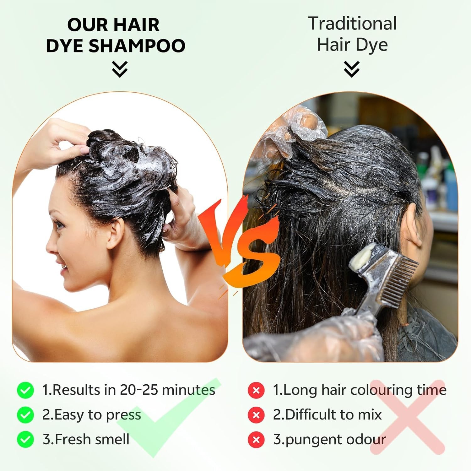 Black Hair Dye Shampoo 3 in 1, 150ML Hair Color Shampoo for Women Men Gray Cover