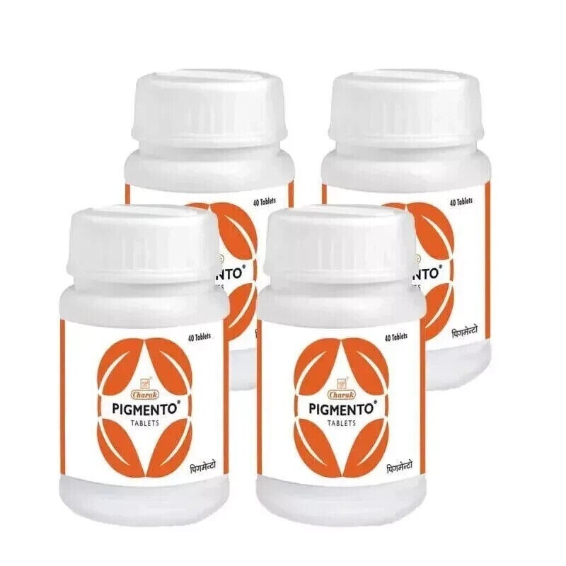 4 X CHARAK PIGMENTO 160 TABS FOR VITILIGO PROMOTES MELANIN 2026 EXPIRY