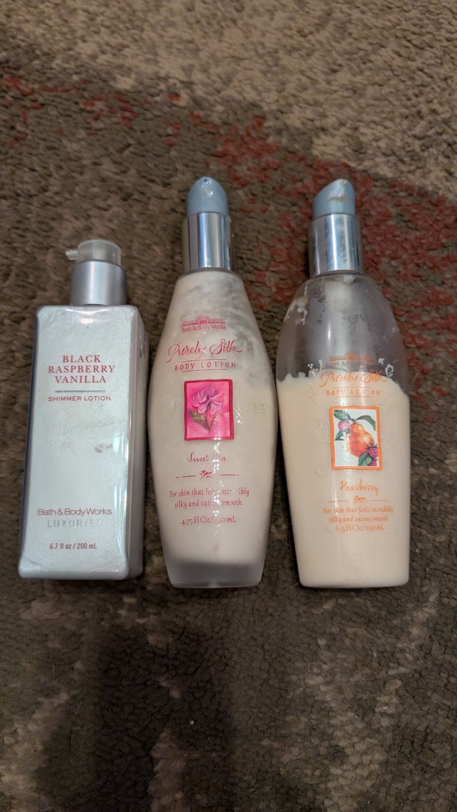Pure Silk Retired Lot BBW Pearberry Sweet Pea Black Raspberry Vanilla