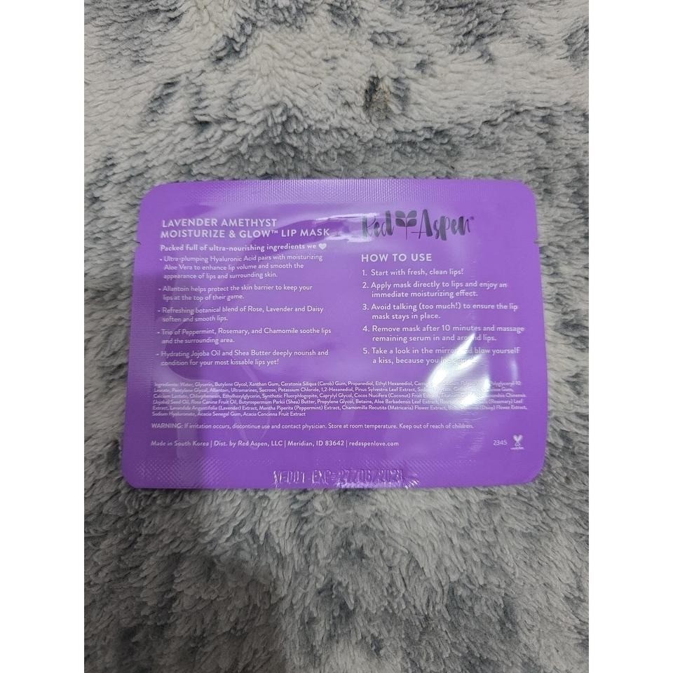 Red Aspen Lavender Amethyst Moisturize & Glow Face Eye and Lip Mask Set 6 Pack