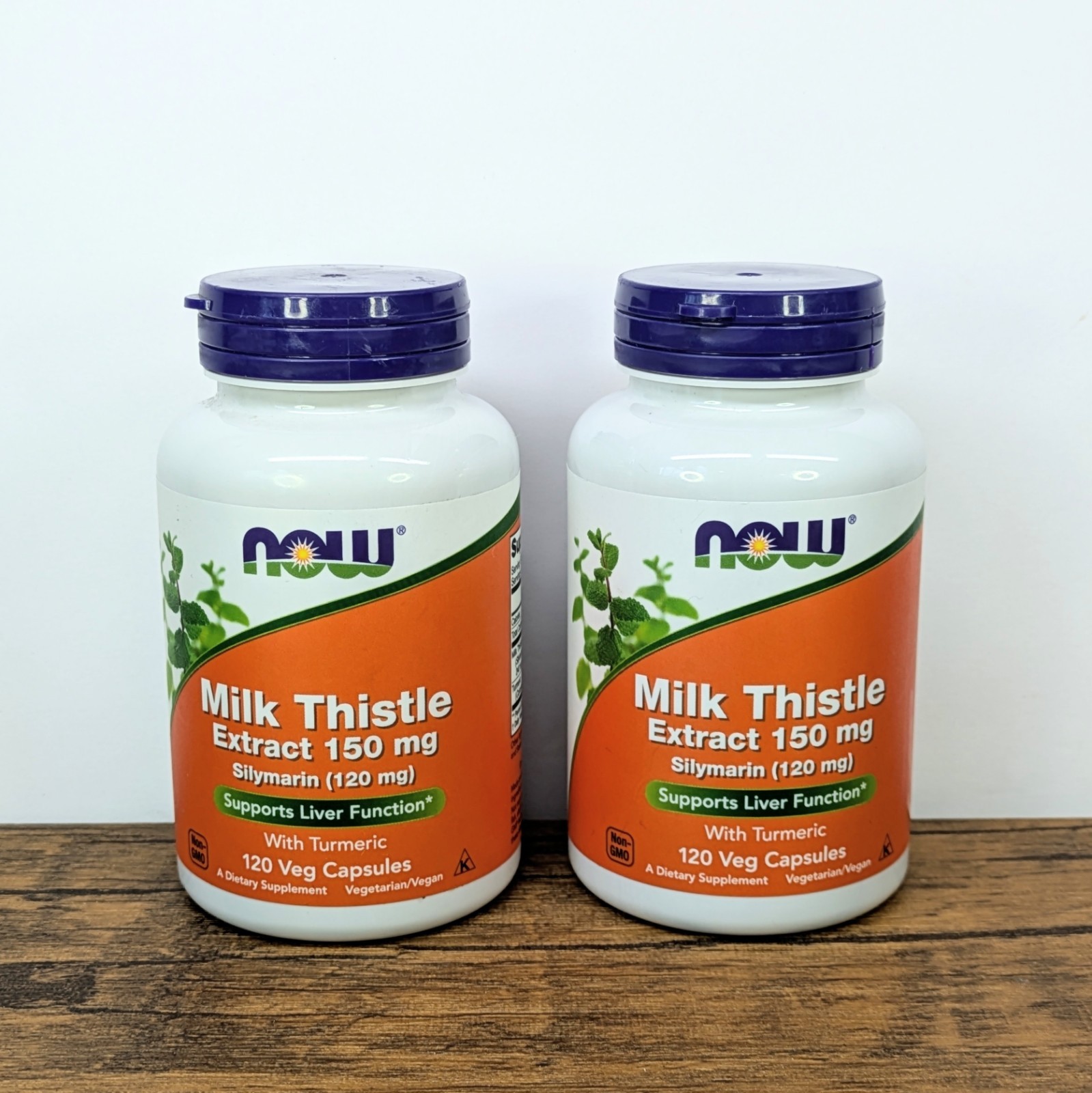 (2 Pack) NOW Foods Milk Thistle Extract 150mg, 120 Veg Capsules, Exp 10/2028