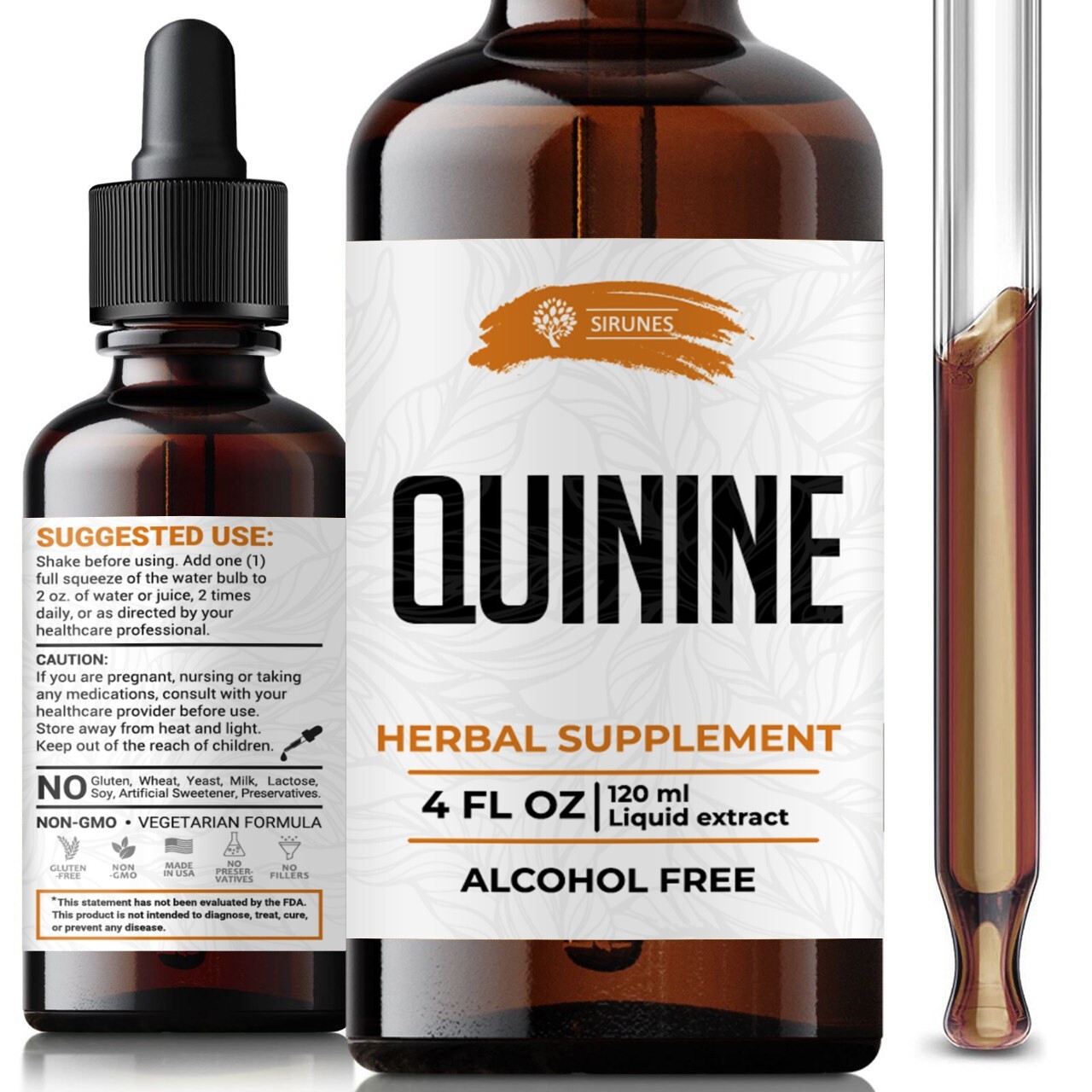 Quinine Tincture 4oz Extract Immune System Support Cinchona Bark Liquid