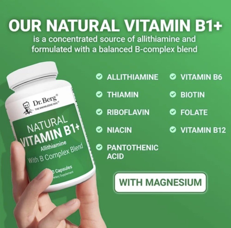 Dr. Berg Natural Vitamin B1 B6 B12 Complex – Allithiamine B1…exp 04/2026