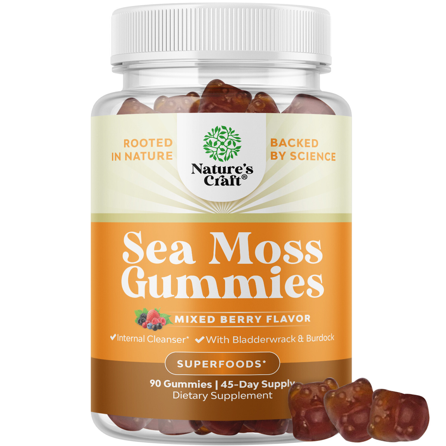 Natures Craft Irish Sea Moss Gummies for Women, Men & Kids – Immune Support 90ct