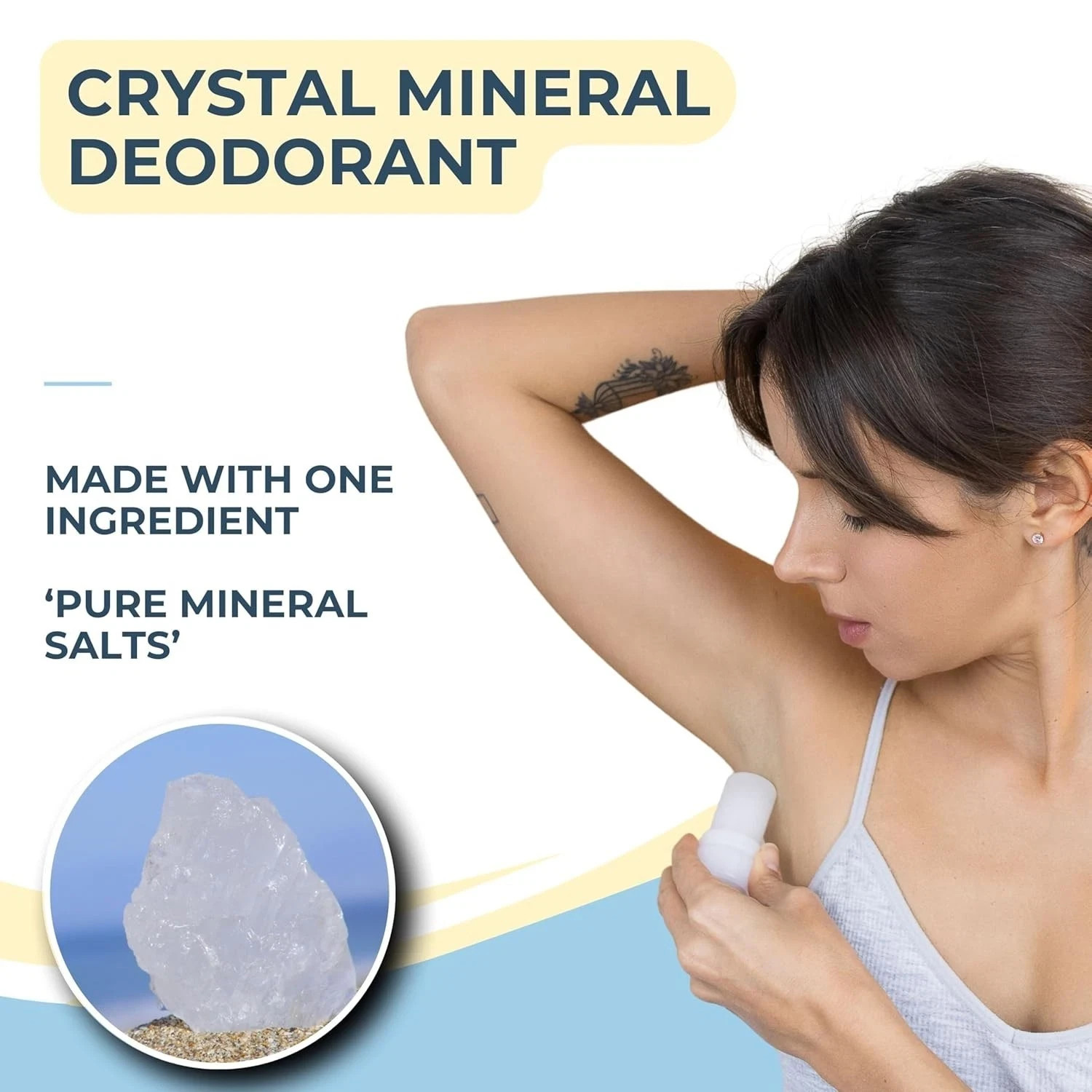 Crystal Deodorant Stick for Women and Men, 4.25 Oz/120G – 100% Natural Alum Salt