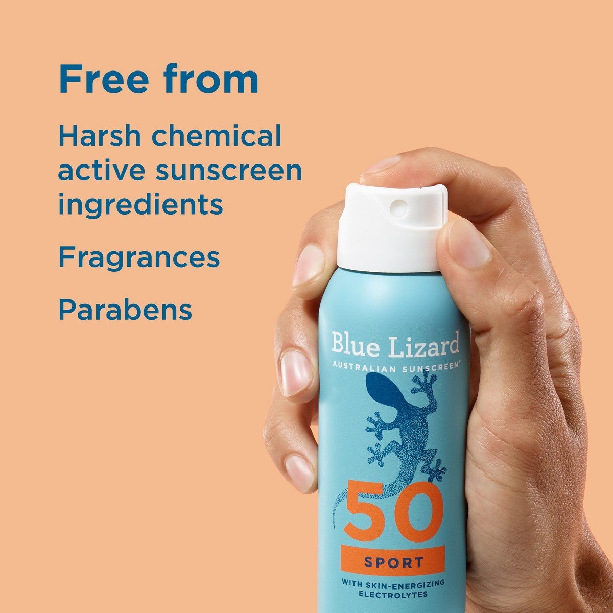Blue Lizard Sport Mineral Sunscreen Spray – SPF 50+- 5oz:Whole Body,Paraben-Free