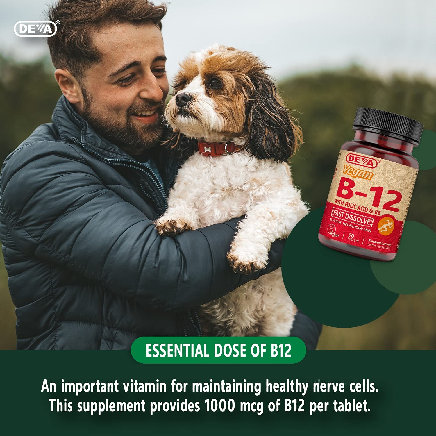 Deva Vegan Vitamin B12 Fast Dissolve Supplement – Once-Per-Day Complex with 1000