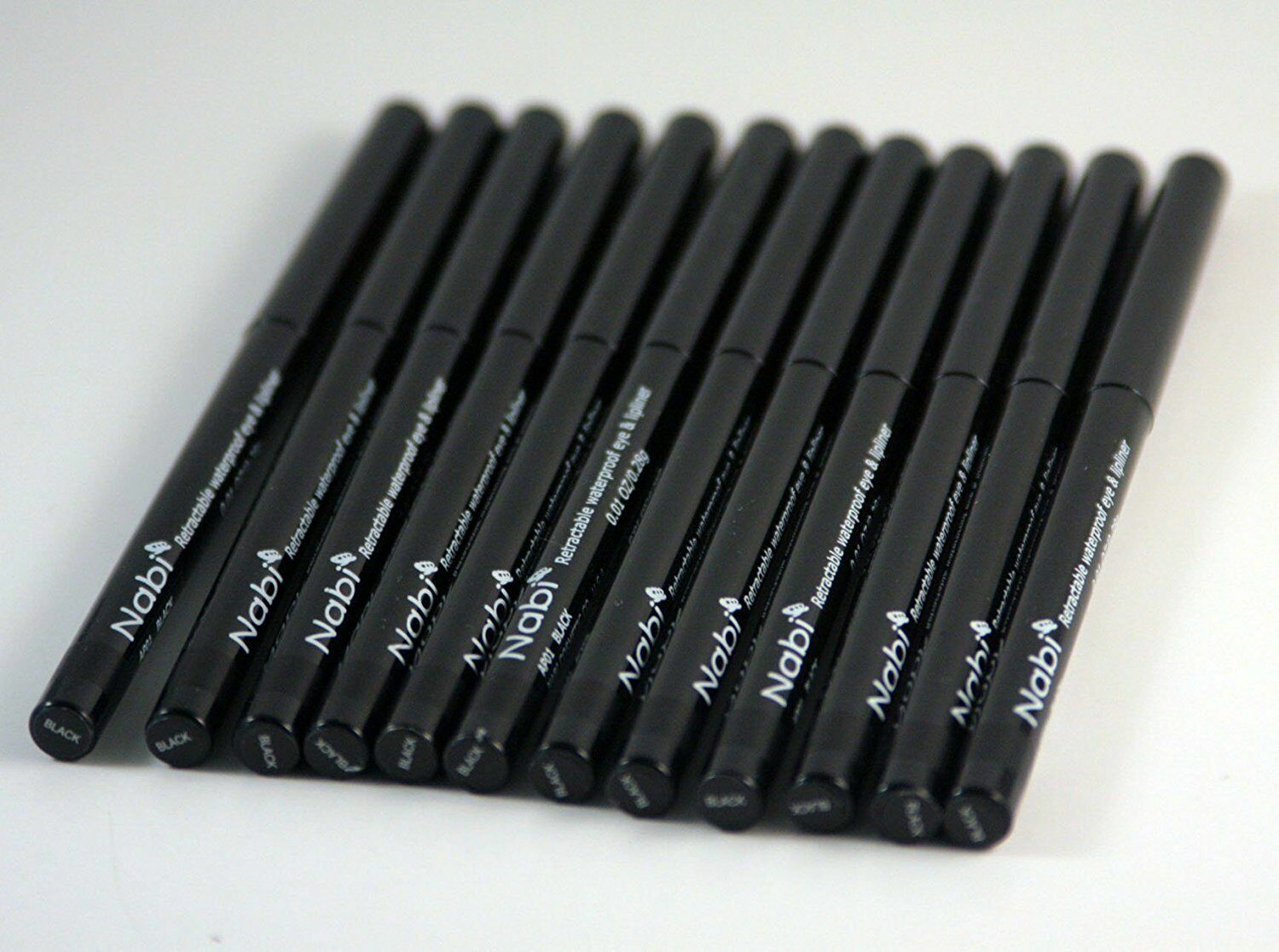 12 pcs Nabi Retractable Waterproof Black Eyeliner Makeup Lot [US Seller]