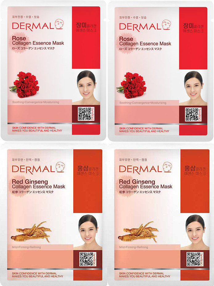 Dermal Korea Collagen Essence Full Face Facial Mask Sheet (24 Combo Pack) New