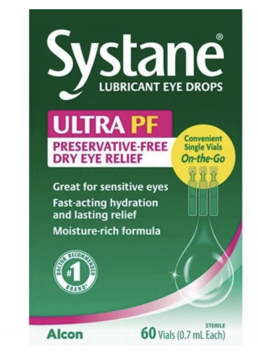 Systane Ultra 60 Lubricant Eye Drops Vials EXP 08/2026+