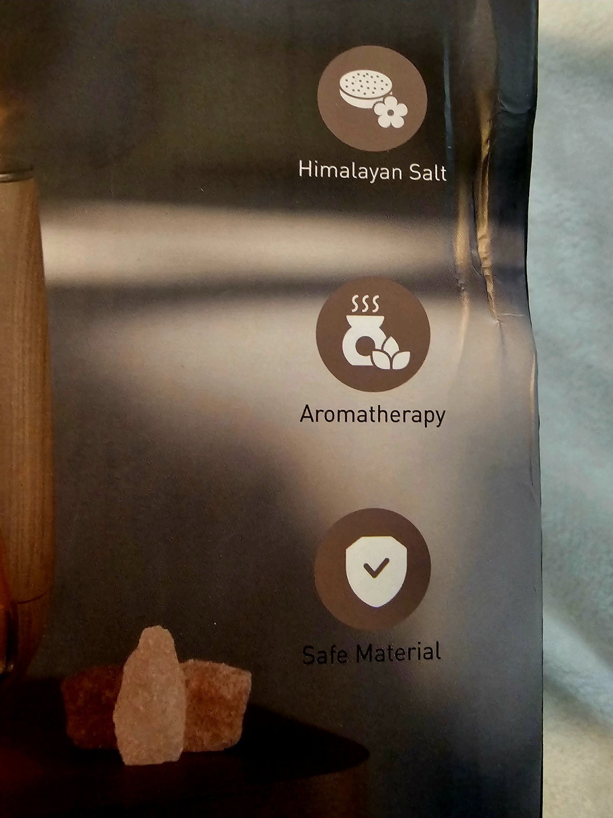 JINJIN Aromatherapy Diffuser with Himalayan Salt for Indoor Use, Brown