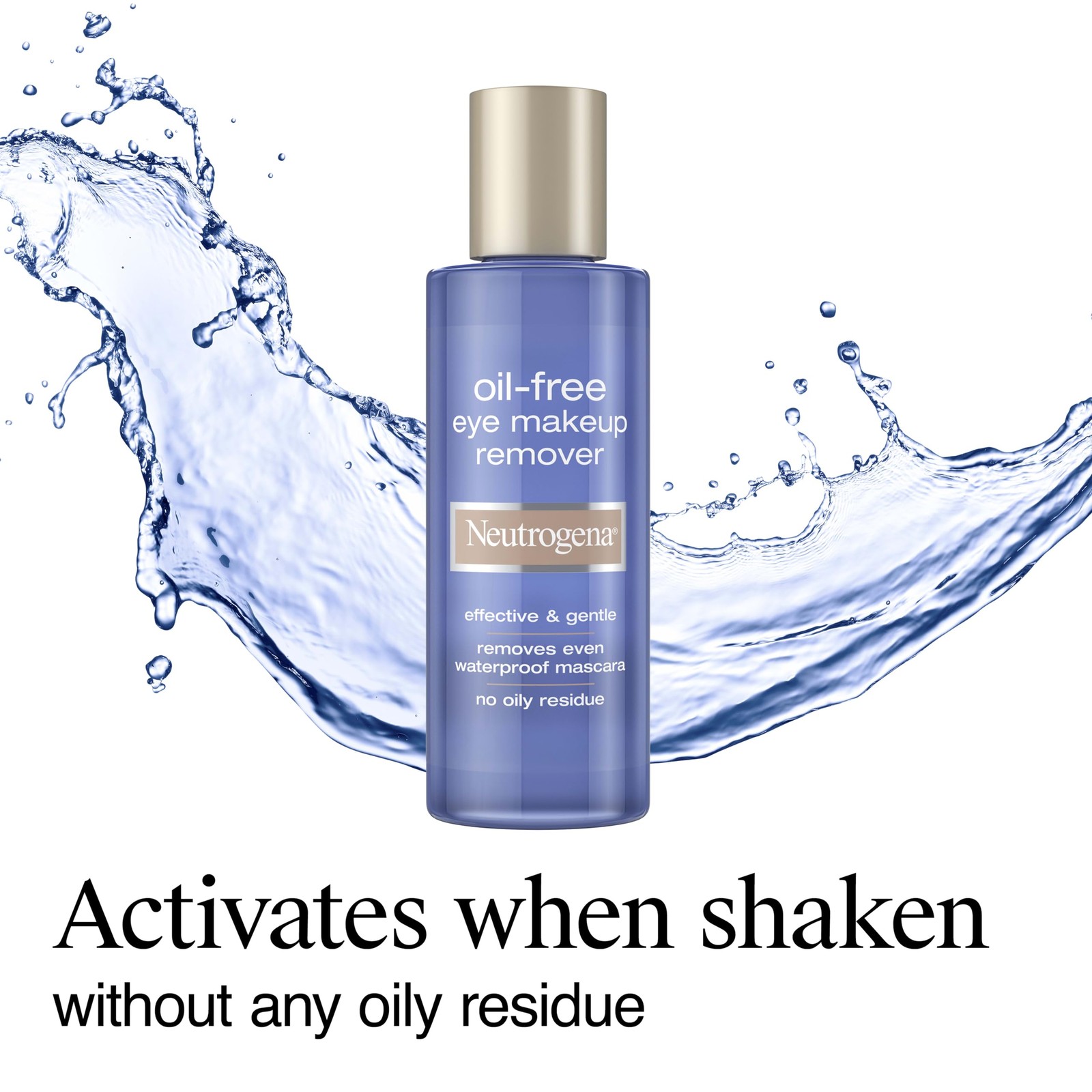 Neutrogena Oil-Free Eye Makeup Remover & Cleanser, 8 Fl Oz (Pack of 2), Clear
