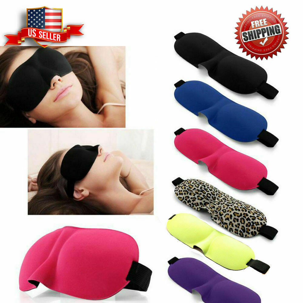 3D Eye Mask Sleep Soft Pad Shade Cover Rest Relax Sleeping Blindfold Travel New