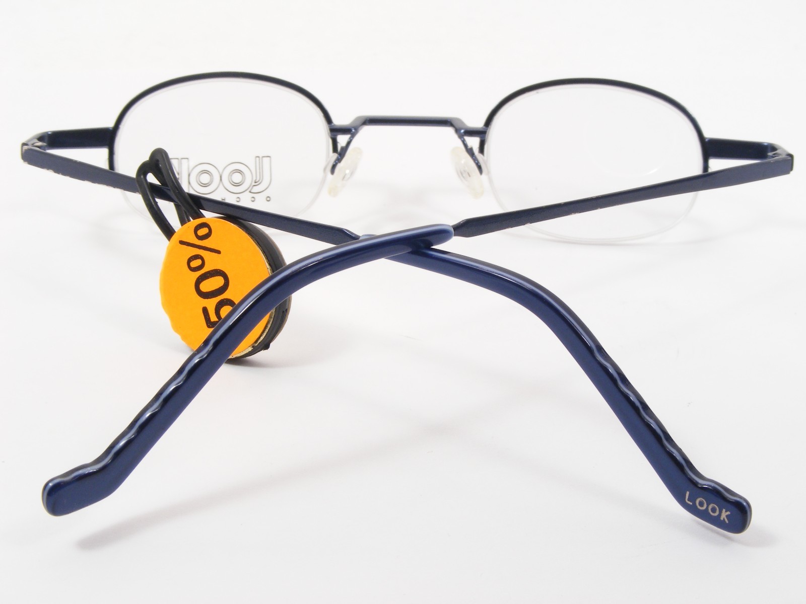 Vintage LOOK occhiali 1595 1530 Blue UNIQUE EYEGLASSES 37-25-135mm Italy (NOTES)