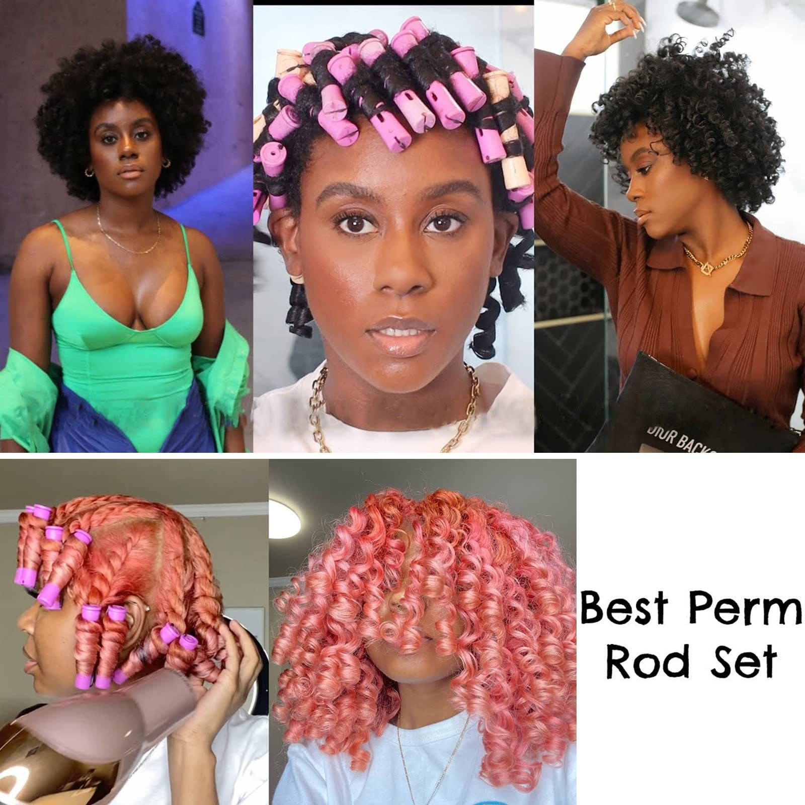 20pcs Women’s Perm Rods Set for Natural Hair: 2 1 Count (Pack of 20), Purple