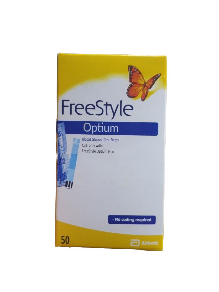 Abbott FreeStyle Optium Blood Glucose Test Strips 50 Count Long Expiry