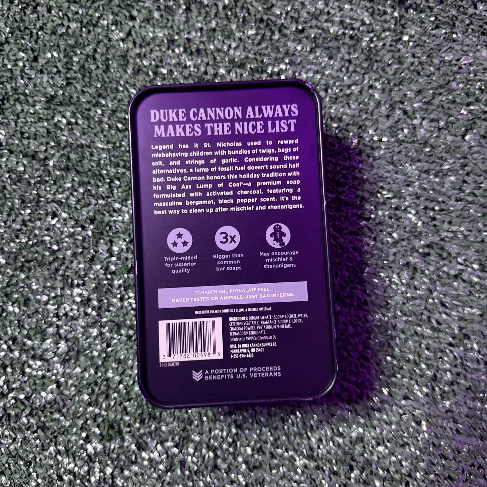 Duke Cannon Big Ass Activated Charcoal Soap Bar Mischief & Shenanigans 10 oz