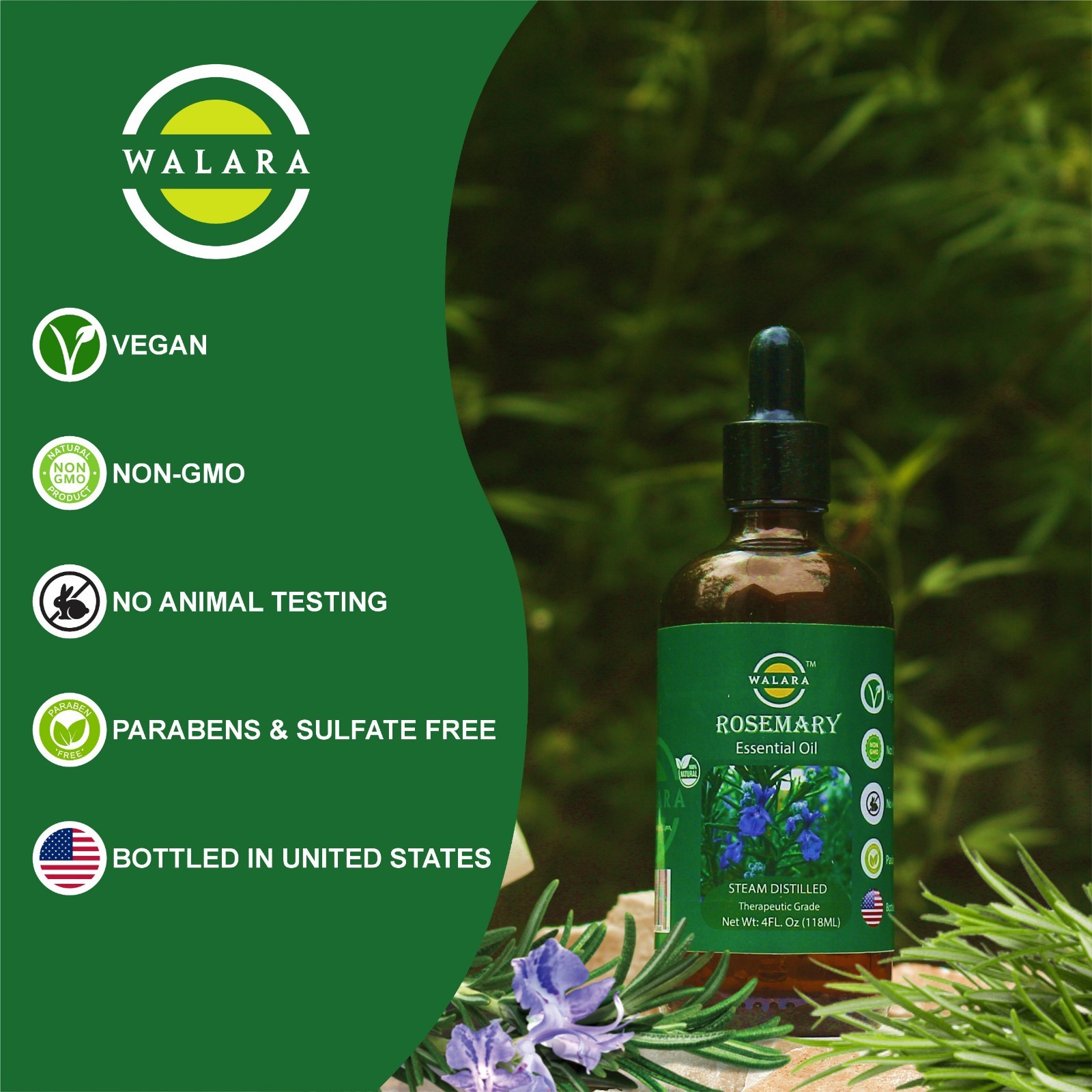 Rosemary Oil: Hair Growth, Moisturizing for Split Ends & Dry Scalp, Strengthens