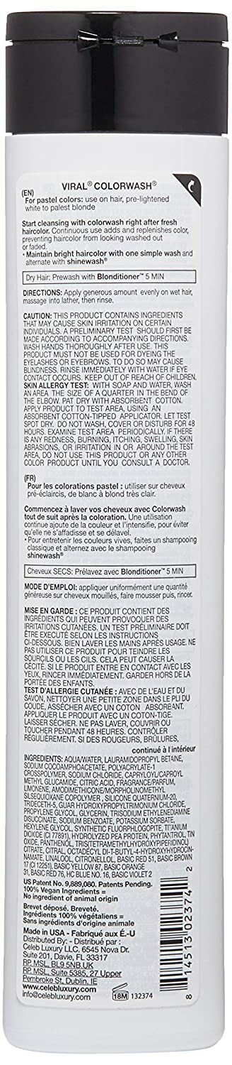 CELEB LUXURY VIRAL HAIR COLOR /COLOR WASH COLOR SHAMPOO 8.25oz