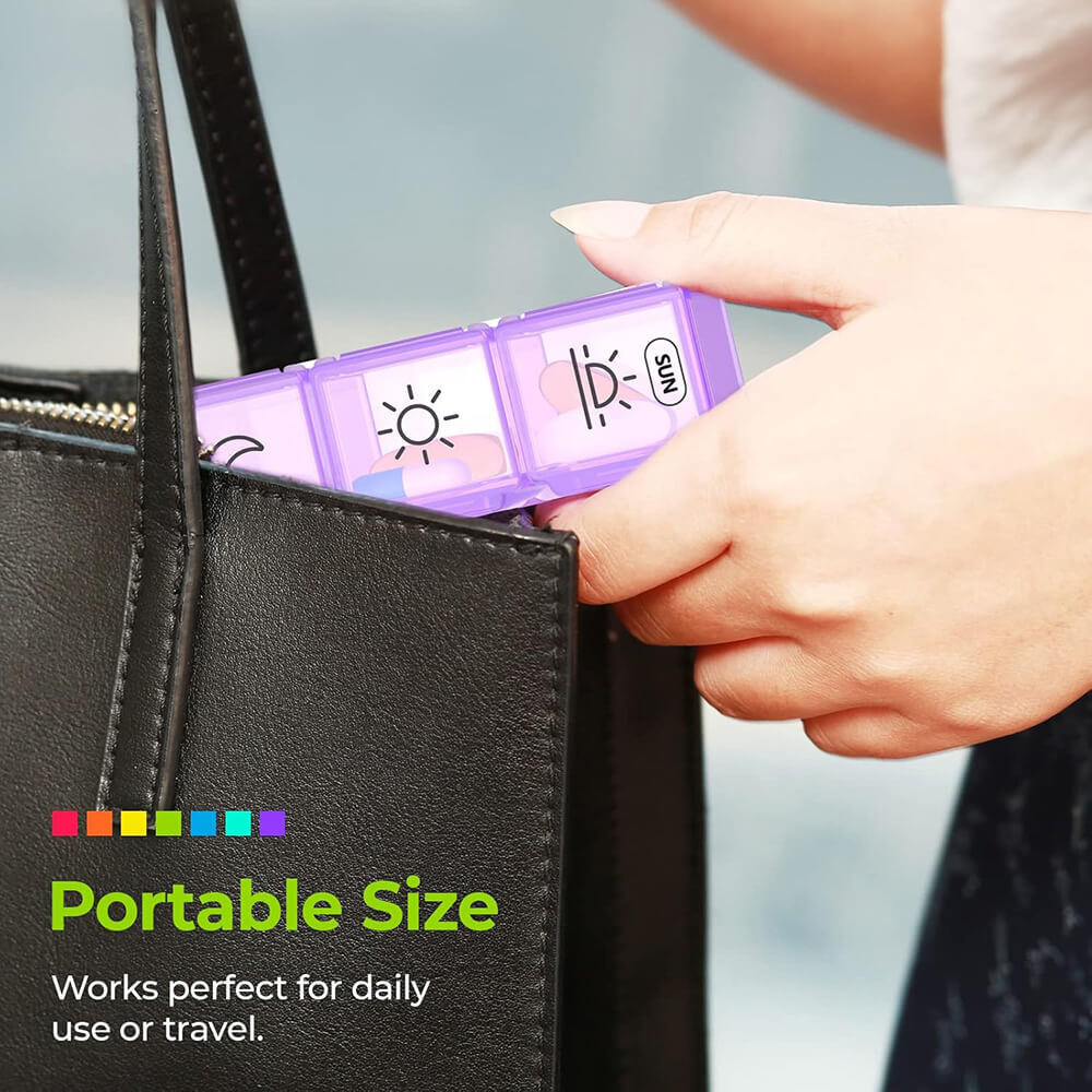 7 Day Pill Organiser Moisture-Proof Dust-Proof Large Weekly Pill Box for Fish US
