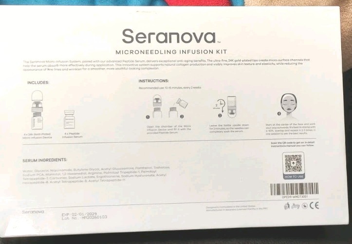 Seranova Micro Infusion System 24K Gold Microneedling Anti-Aging Kit 2 Months