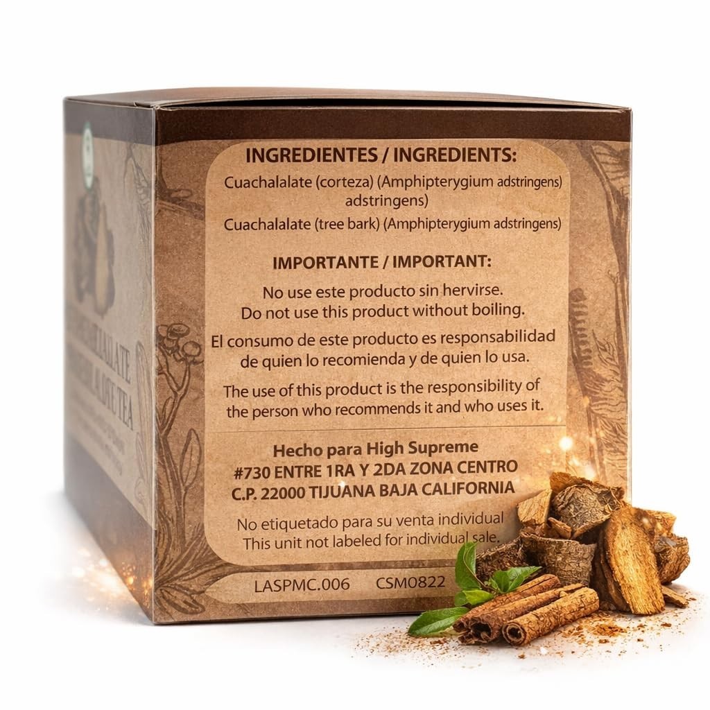 Cuachalalate Tea – 25 Tea Bags – 100% Natural Herbal Infusion – Vegan – Traditio