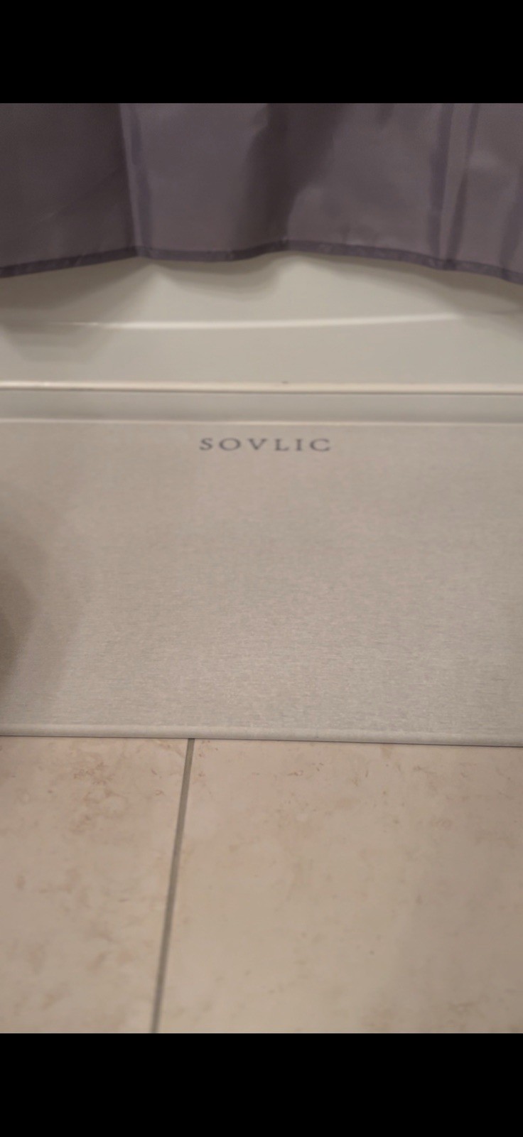 SOVLIC Bath Stone Mat Gray Solid Rectangle Non-Slip Anti-Bacterial Eco