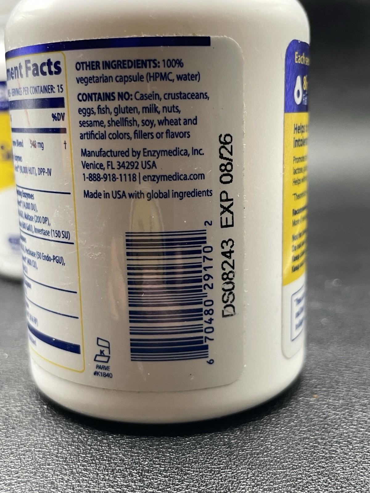 Enzymedica Digest Spectrum 60 Capsules EXP 08/2026 Digestive Enzymes