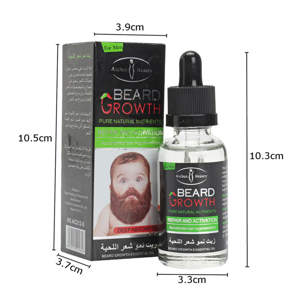 Beard Growth Oil Serum Fast Growing Beard Mustache Facial Hair Grooming for Men