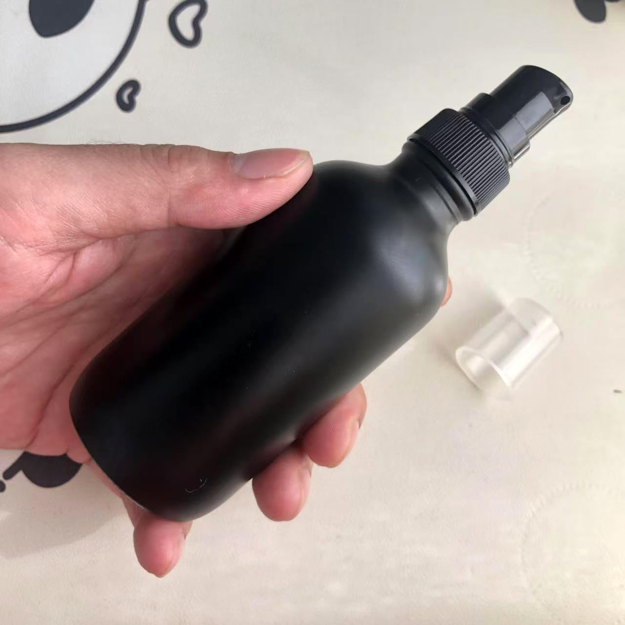 12-Pack 120ml Matte Black Glass Pump Bottles, Travel Size Refillable Dispensers