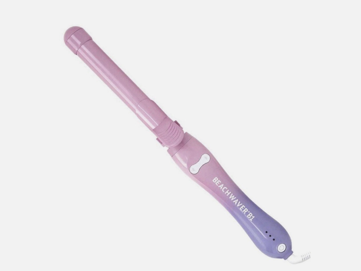 Beachwaver B1 Rotating Curling Iron 1 in Ceramic 410°F 3-Settings Pink/Purple