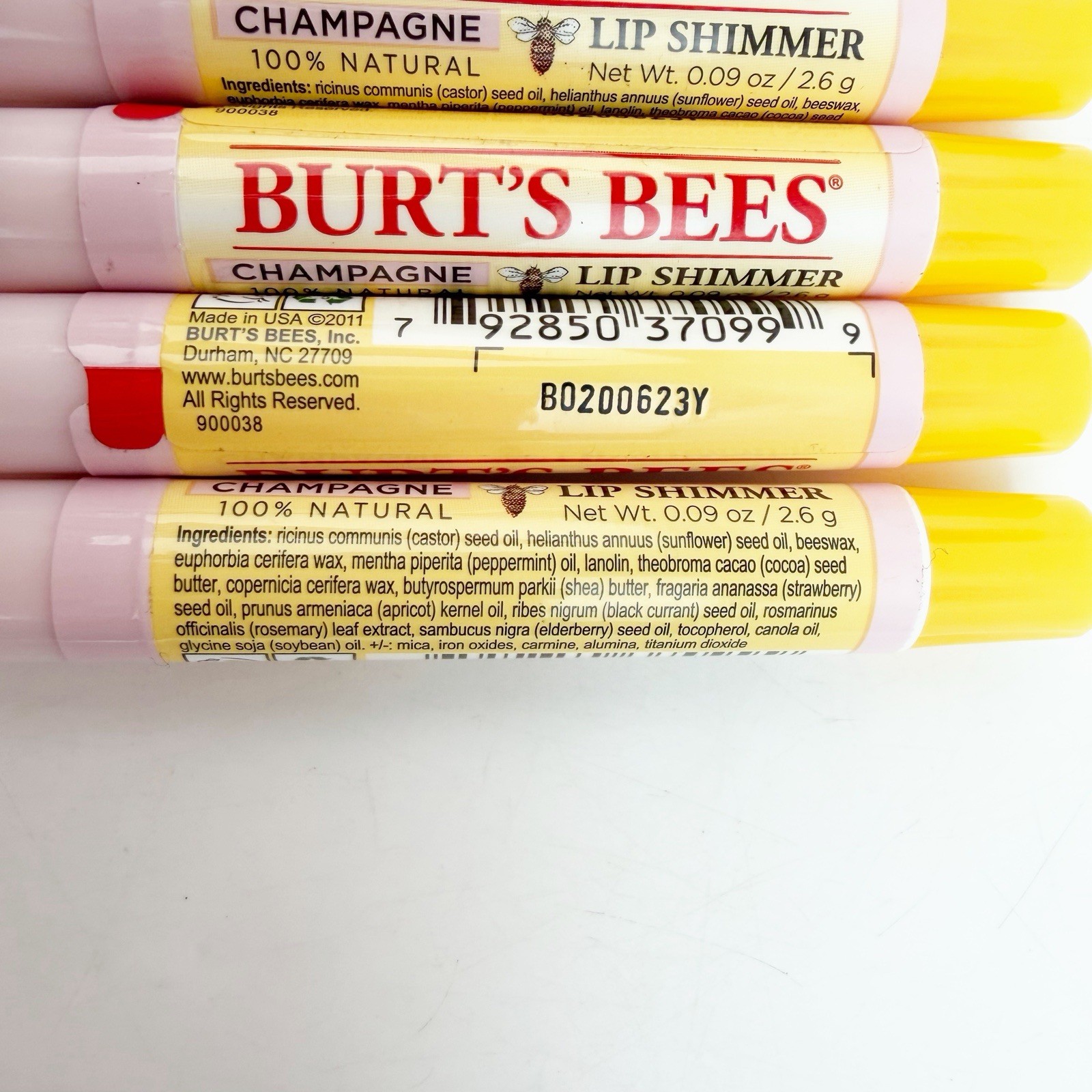 FIVE Burt’s Bees Lip Shimmer Champagne 0.09 oz ea New Original