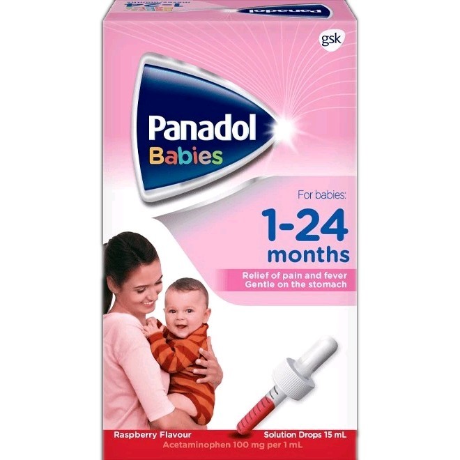 Panadol Babies Drops Raspberry Flavor 15 ml (1-24 months)