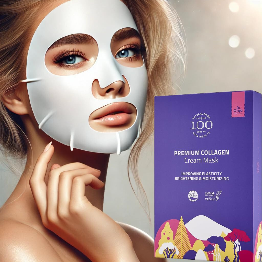 Dr. Orga Premium Bio-Collagen Real Deep Face Mask, 5 per Pack, Made in Korea