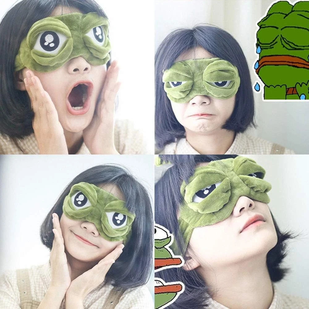 Funny 3D Frog Cute Sleeping Eye Mask Blindfold Travel Sleep Masks Soft Eye Cover