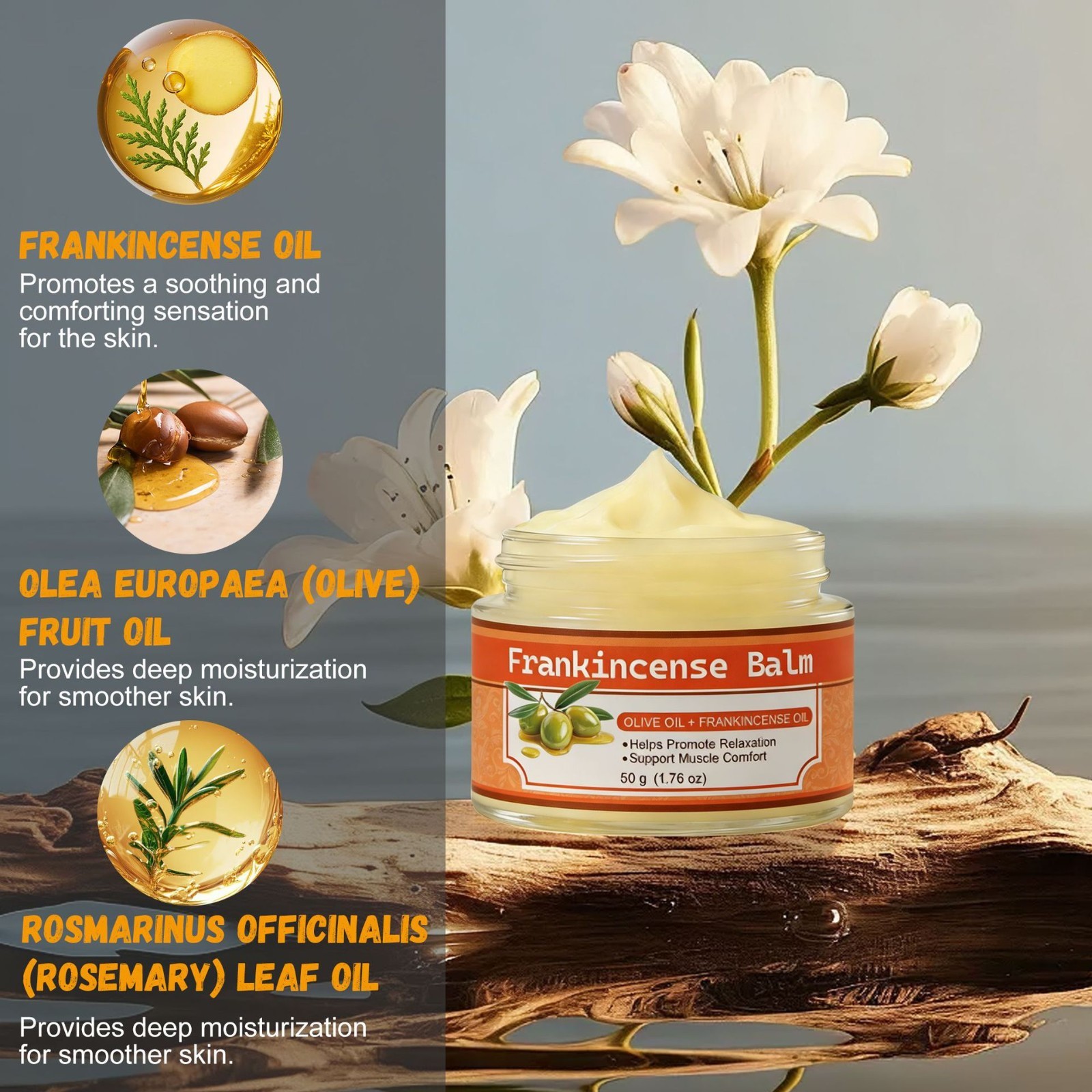 Frankincense Balm – Soothing Moisturizing Balm for Dry Skin, Soft & Nourished