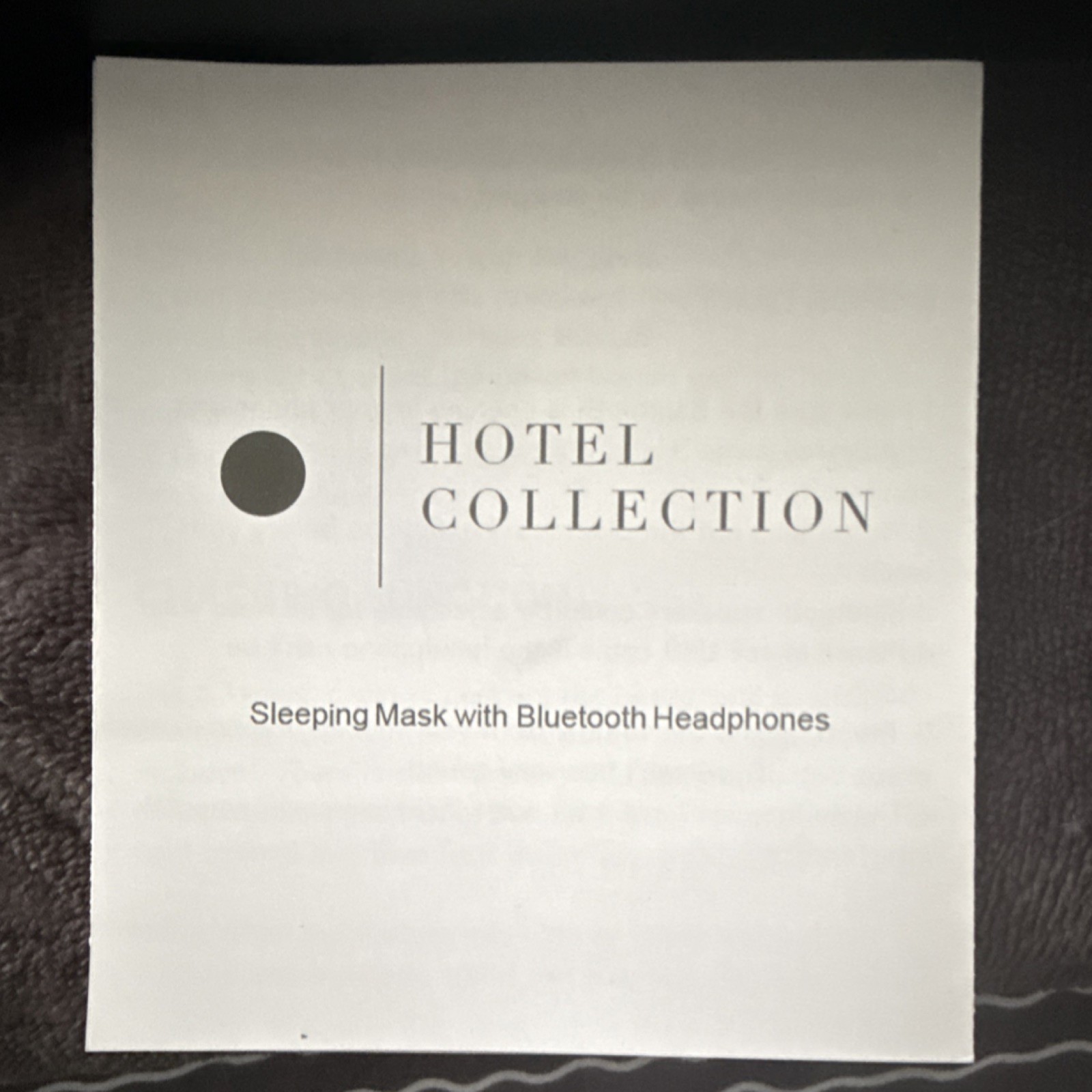 Hotel Collection Black Sleep Mask with Built-In Wireless Headphones