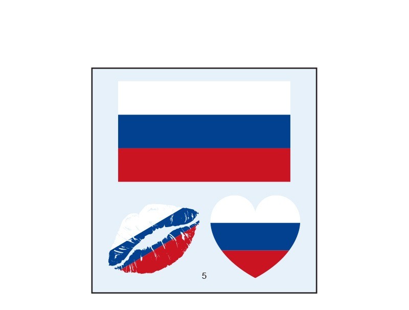 Waterproof National Flag Face Tattoo Stickers 10pc Sweat Resistant Sports Decals