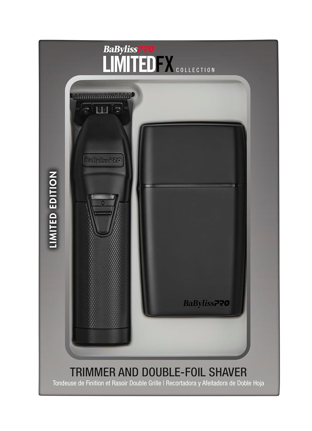 BabylissPRO LimitedFX Matte Black Trimmer & Double Foil Shaver #FXDUOFS2TMB