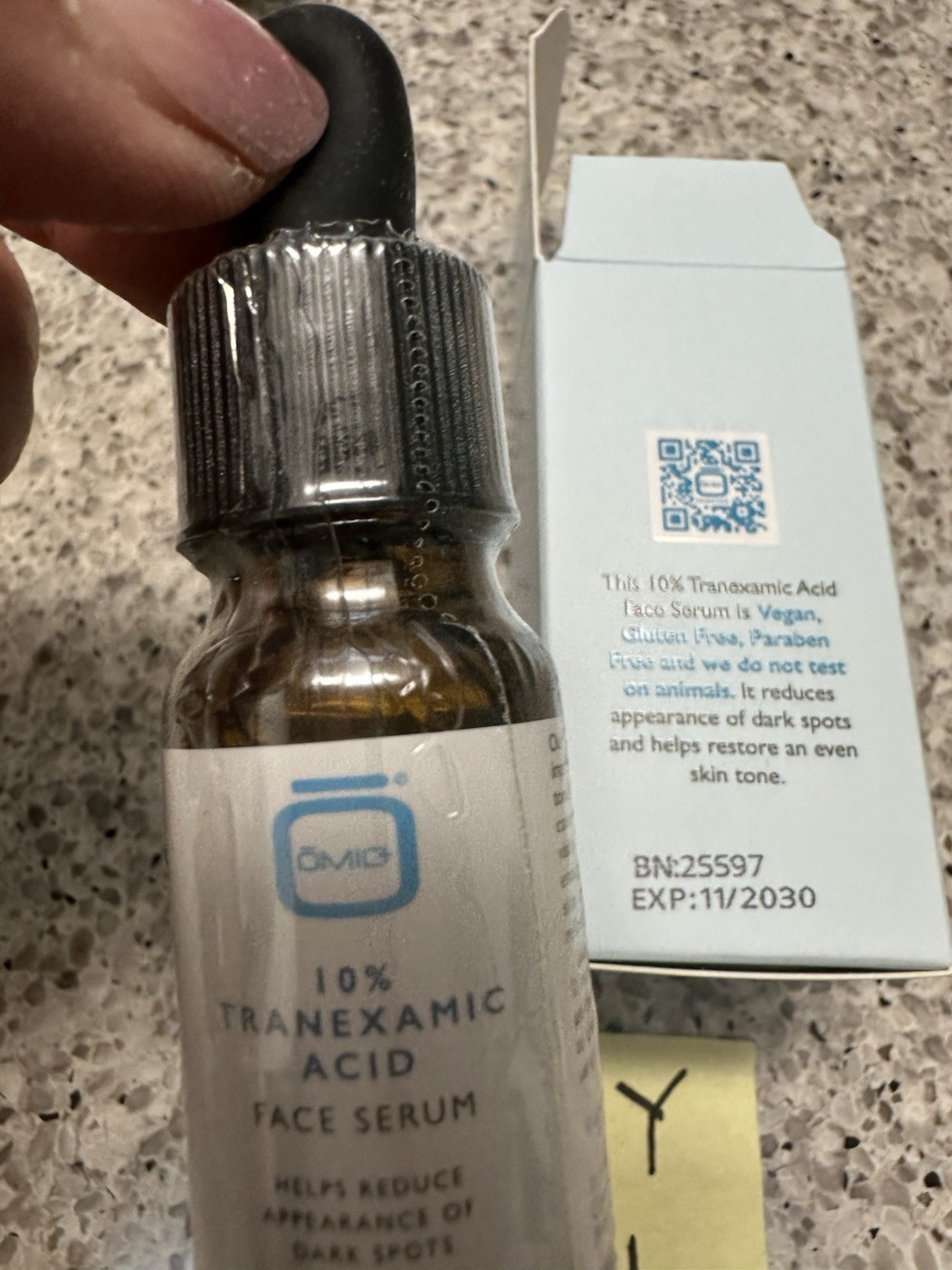 Omic Skincare 10% Tranexamic Acid Face Serum .33oz/10mL EXP 11/2030 TRAVEL SZ